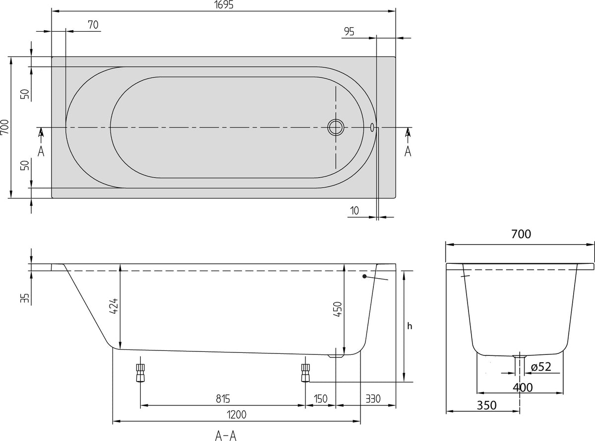 Villeroy & Boch O.novo Whirlpool UHC177C AS2B1V 1700x700 mm Rechteck Weiß Alpin