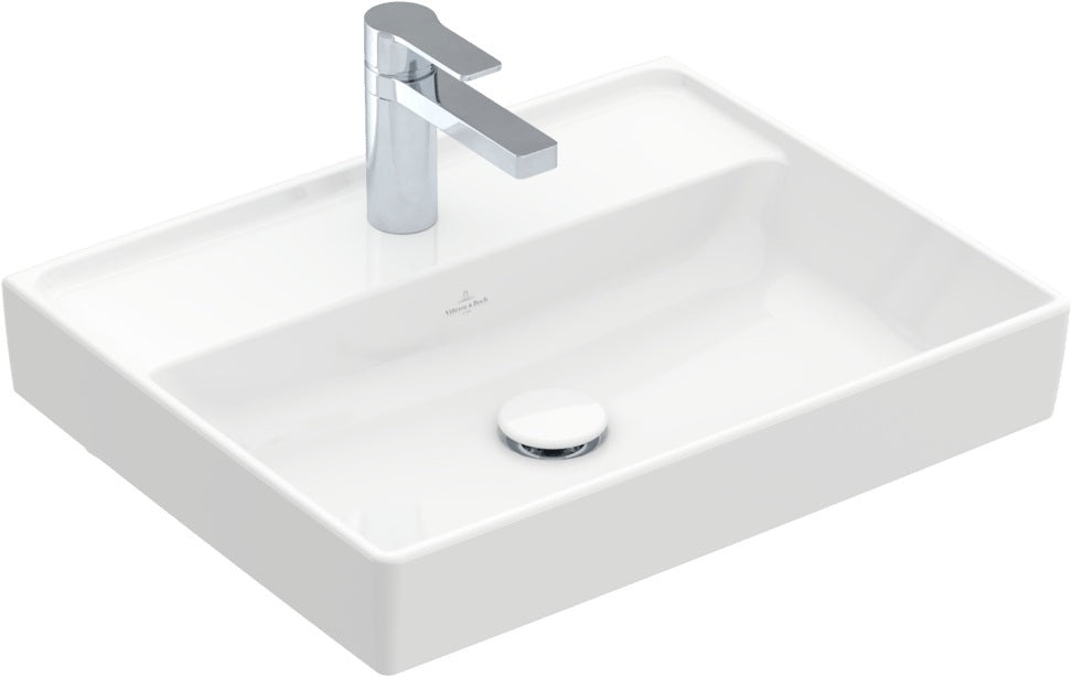 Villeroy & Boch Wandwaschbecken Collaro 550x440mm Weiß Alpin – Rechteck, TitanCeram, ohne Überlauf