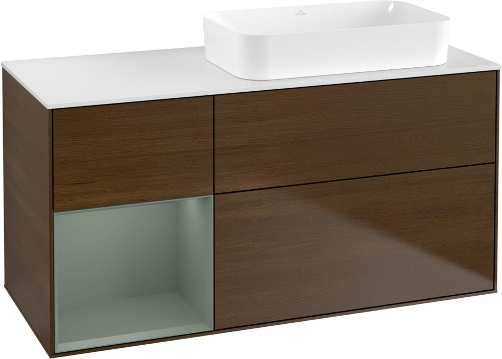 Villeroy & Boch Finion Waschtischunterschrank 1200 mm Glossy White mit Beleuchtung