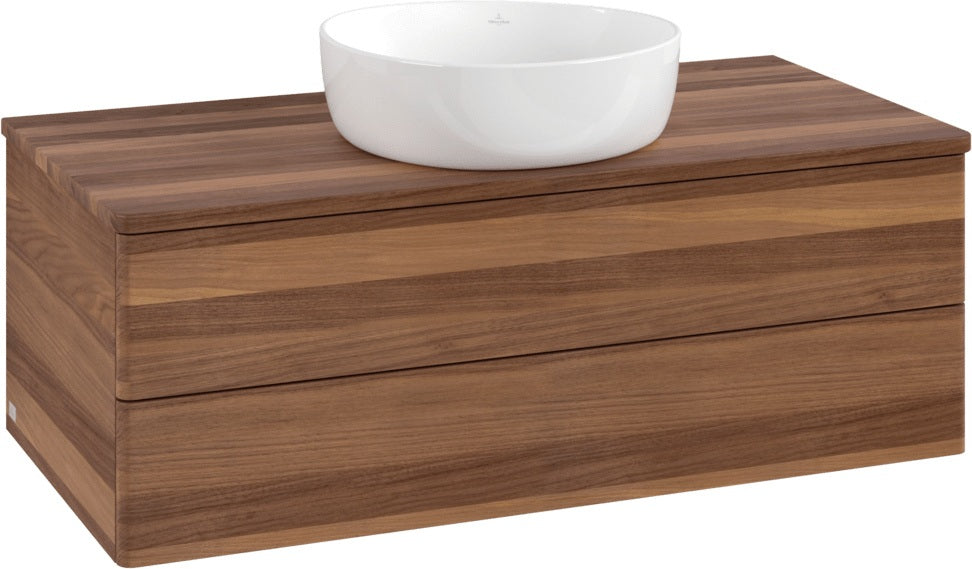 Villeroy & Boch Antao Waschbeckenunterschrank 1000 mm Warm Walnut – 2 Auszüge, Push-to-Open