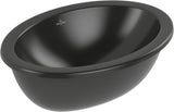 Villeroy & Boch Unterbauwaschbecken Loop & Friends Oval Pure Black CeramicPlus 485 mm