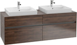 Villeroy & Boch Collaro Waschtischunterschrank 1600 mm mit LED-Beleuchtung und 4 Auszügen in Black Matt Lacquer
