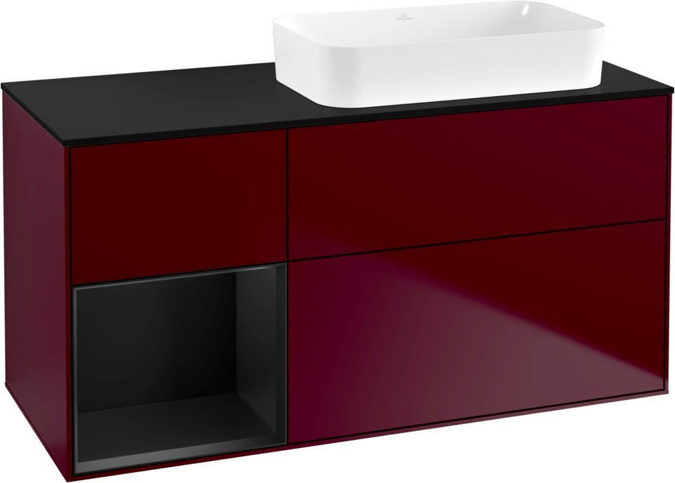 Villeroy & Boch Finion Waschtischunterschrank 120 cm Glossy White Lacquer mit Beleuchtung