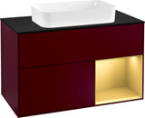 Villeroy & Boch Waschtischunterschrank Finion F252G 1000 mm Glossy White Lacquer mit LED-Beleuchtung