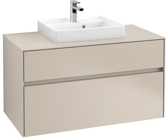 Villeroy & Boch Collaro Waschtischunterschrank 1000 mm mit LED-Beleuchtung White Wood