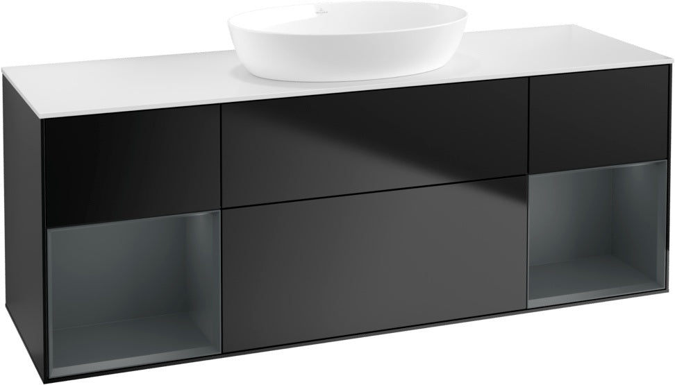 Villeroy & Boch Finion Waschbeckenunterschrank 1600 mm Glossy White Lacquer – mit LED-Beleuchtung