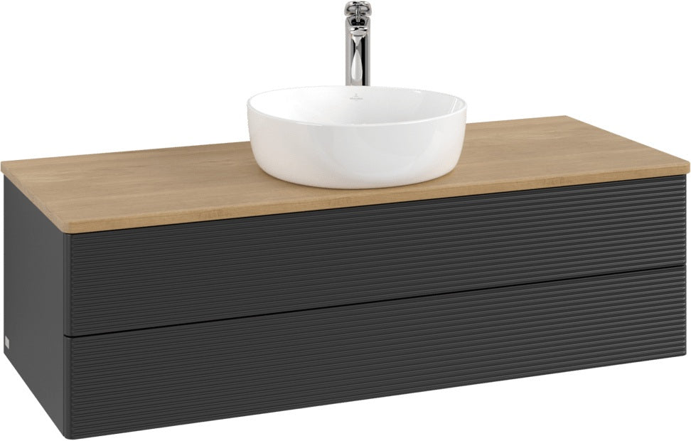 Villeroy & Boch Antao Waschbeckenunterschrank 1200 mm Anthrazit mit LED-Beleuchtung