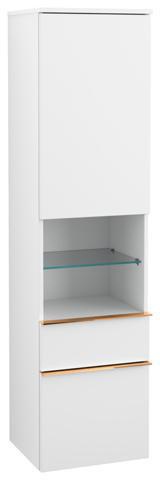 Villeroy & Boch Venticello Hochschrank 404 mm Glossy White – 1 Tür, 2 Auszüge, links