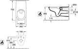 Villeroy & Boch ViCare Tiefspül-WC 4601R2 360x700mm spülrandlos Weiß Alpin wandhängend