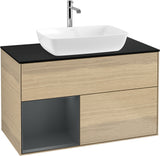 Villeroy & Boch Finion Waschbeckenunterschrank Glossy White mit Beleuchtung, 1000 mm