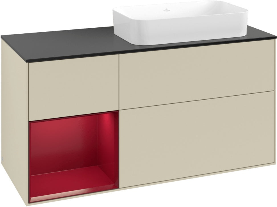 Villeroy & Boch Finion Waschtischunterschrank 120 cm Glossy White Lacquer mit Beleuchtung
