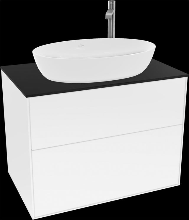 Villeroy & Boch Finion Waschbeckenunterschrank F87200GF – 800 mm, Glossy White Lacquer, mit Push-to-open