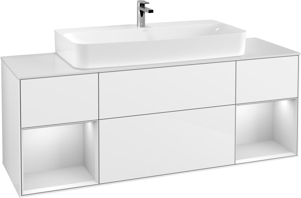 Villeroy & Boch Finion Waschtischunterschrank 1600 mm Glossy White Lacquer mit Beleuchtung