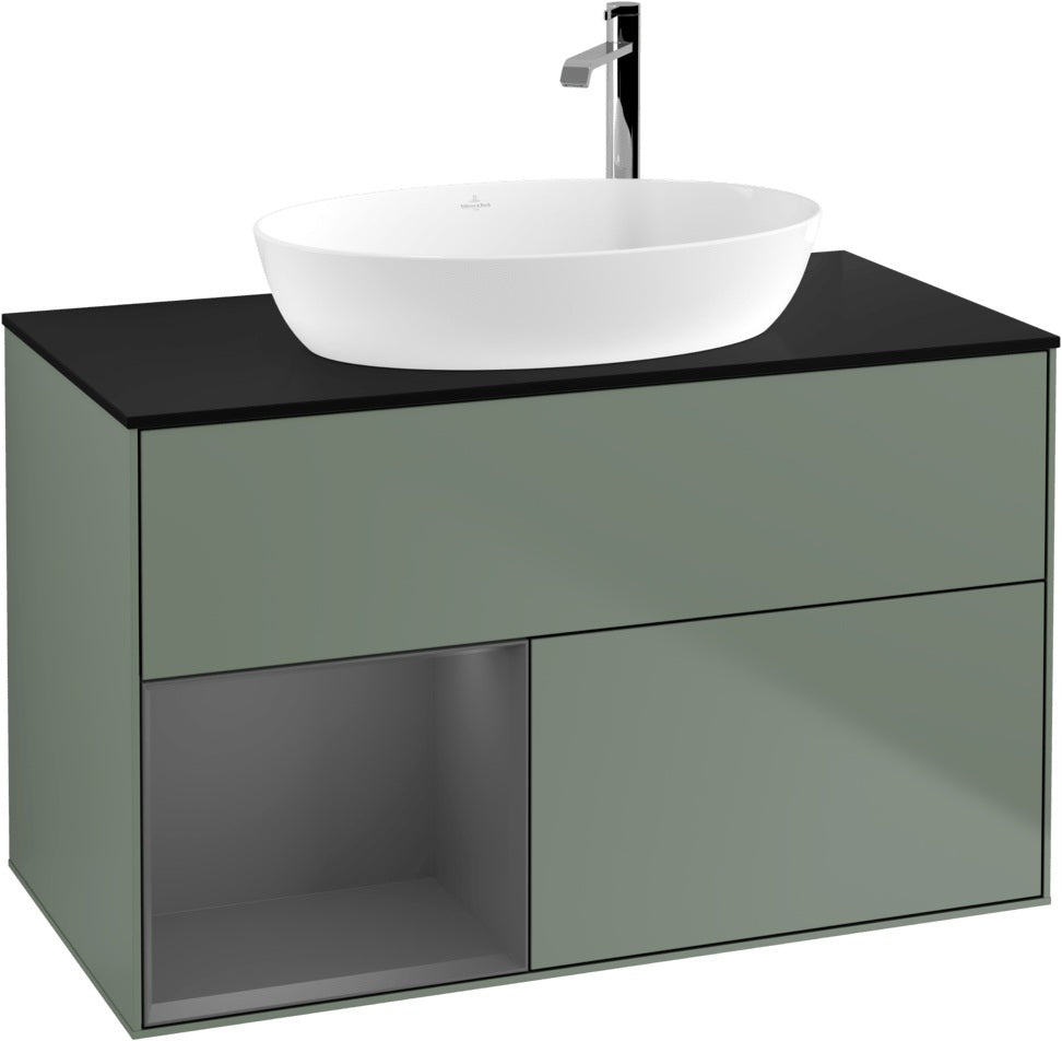 Villeroy & Boch Finion Waschbeckenunterschrank G892G 1000 mm Glossy White Lacquer mit Beleuchtung