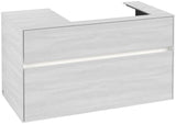 Villeroy & Boch Collaro Waschtischunterschrank 1000 mm mit LED-Beleuchtung und 2 Auszügen in Soft Grey