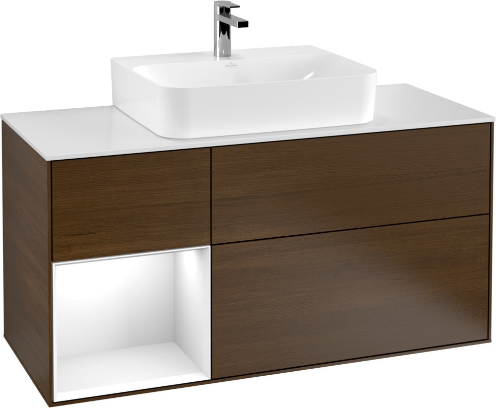 Villeroy & Boch Finion Waschtischunterschrank G161G 1200 mm Glossy White Lacquer mit LED-Beleuchtung