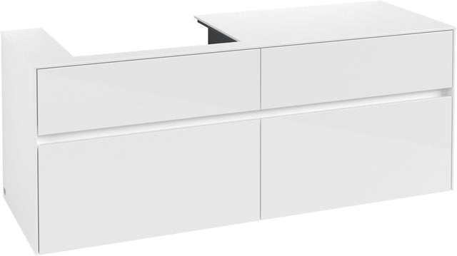 Villeroy & Boch Waschtischunterschrank Collaro C085 00 1400 mm Glossy White mit 4 Auszügen