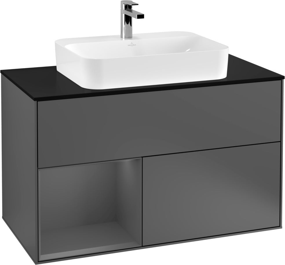Villeroy & Boch Finion Waschtischunterschrank 1000 mm Glossy White Lacquer mit LED-Beleuchtung