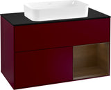 Villeroy & Boch Waschtischunterschrank Finion F252G 1000 mm Glossy White Lacquer mit LED-Beleuchtung