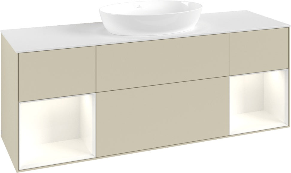 Villeroy & Boch Finion Waschtischunterschrank GD01GF 1600 mm Glossy White Lacquer mit Beleuchtung