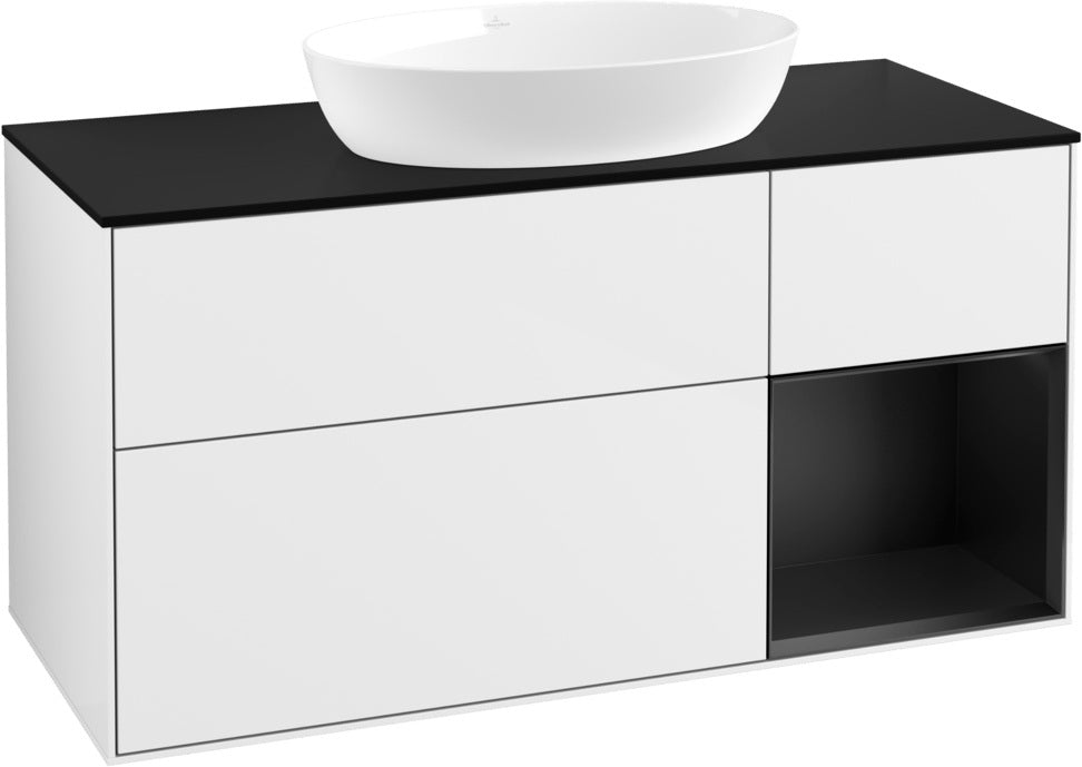 Villeroy & Boch Finion Waschtischunterschrank FA72GFGF 1200 mm Glossy White Lacquer mit LED-Beleuchtung