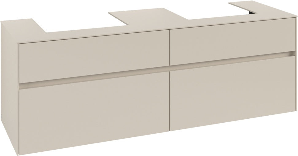 Villeroy & Boch Waschtischunterschrank Collaro C021 B0 1600 mm Cashmere Grey mit LED-Beleuchtung