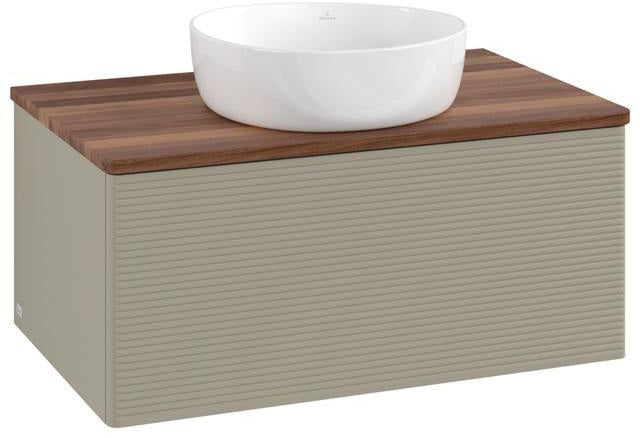Villeroy & Boch Antao Waschtischunterschrank 800 mm – Grau Matt, 1 Auszug, Push-Open