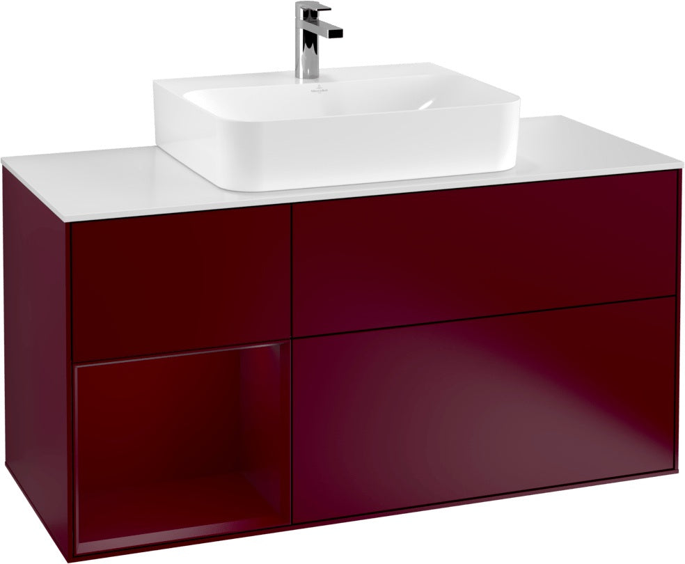 Villeroy & Boch Finion Waschtischunterschrank G161G 1200 mm Glossy White Lacquer mit LED-Beleuchtung