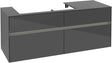 Villeroy & Boch Waschtischunterschrank Collaro C089 B0 1400 mm Glossy Grey mit Beleuchtung und SoftClosing