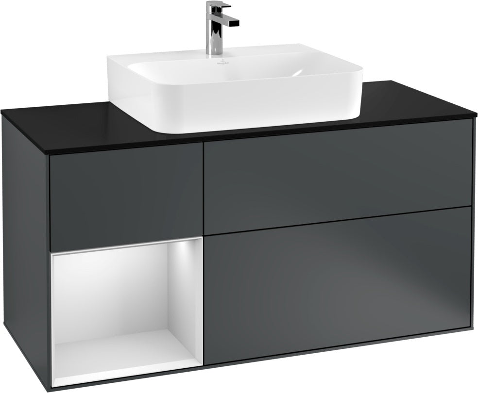Villeroy & Boch Finion Waschbeckenunterschrank 1200 mm Glossy White mit Beleuchtung