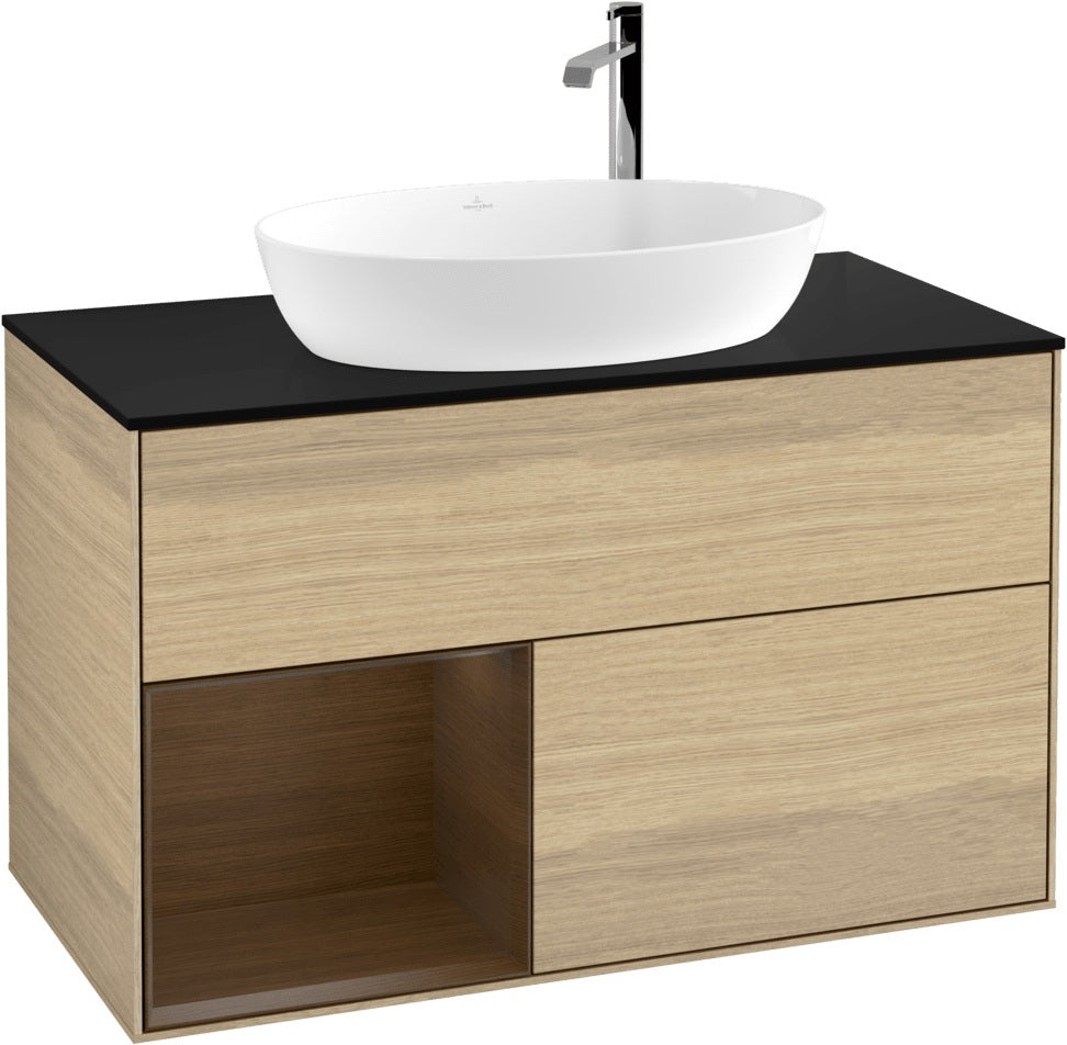 Villeroy & Boch Finion Waschbeckenunterschrank G892G 1000 mm Glossy White Lacquer mit Beleuchtung