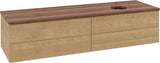 Villeroy & Boch Waschtischunterschrank Antao 1600 mm Warm Walnut mit 4 Auszügen und Beleuchtung