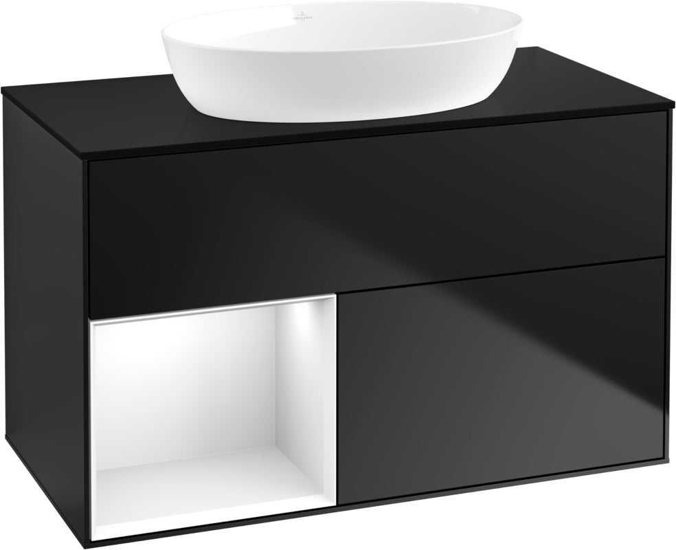 Villeroy & Boch Waschtischunterschrank Finion FA12G 1000 mm Glossy White Lacquer mit Beleuchtung