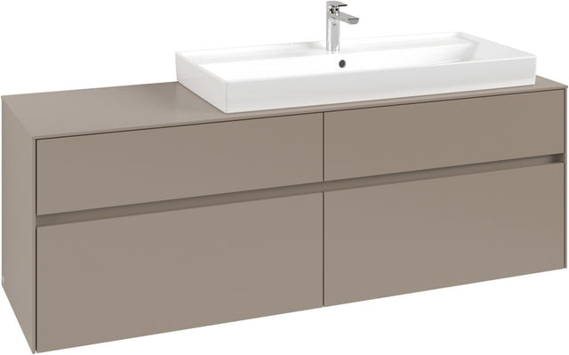 Villeroy & Boch Waschtischunterschrank Collaro C030 B0 1600 mm Taupe mit Beleuchtung