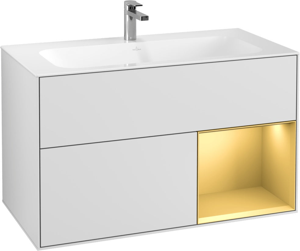 Villeroy & Boch Finion Waschtischunterschrank 996 mm White Matt Lacquer mit Beleuchtung