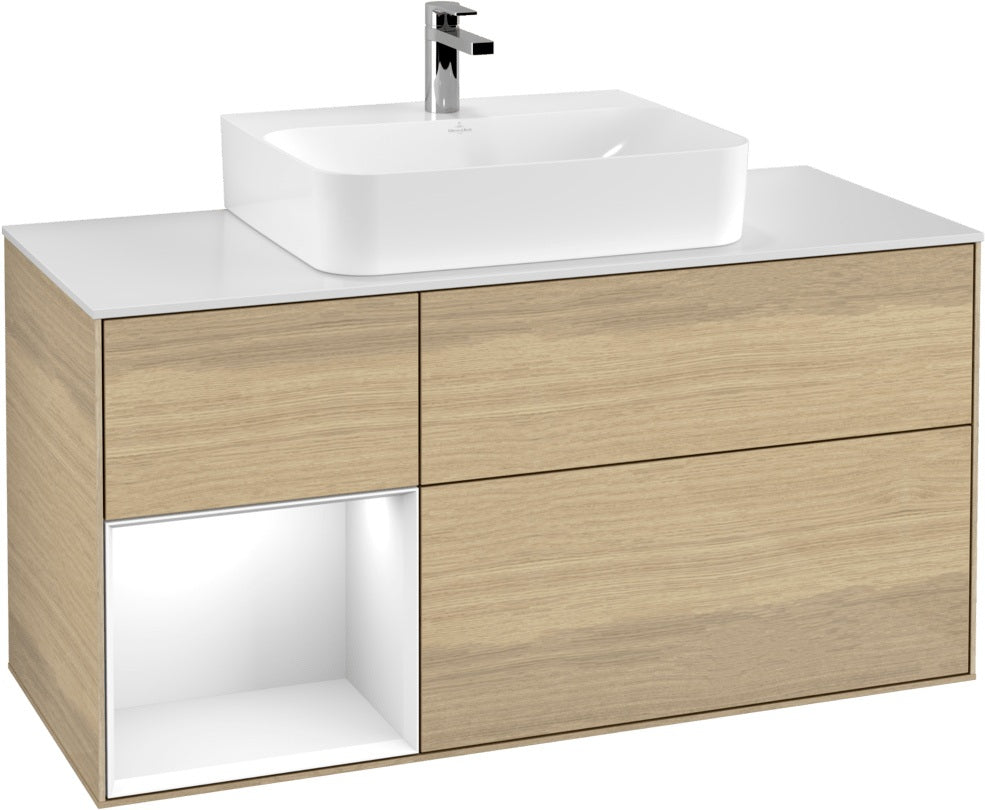 Villeroy & Boch Finion Waschtischunterschrank G161G 1200 mm Glossy White Lacquer mit LED-Beleuchtung