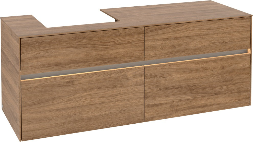 Villeroy & Boch Waschtischunterschrank Collaro C074 B0 1400 mm Kansas Oak mit Beleuchtung