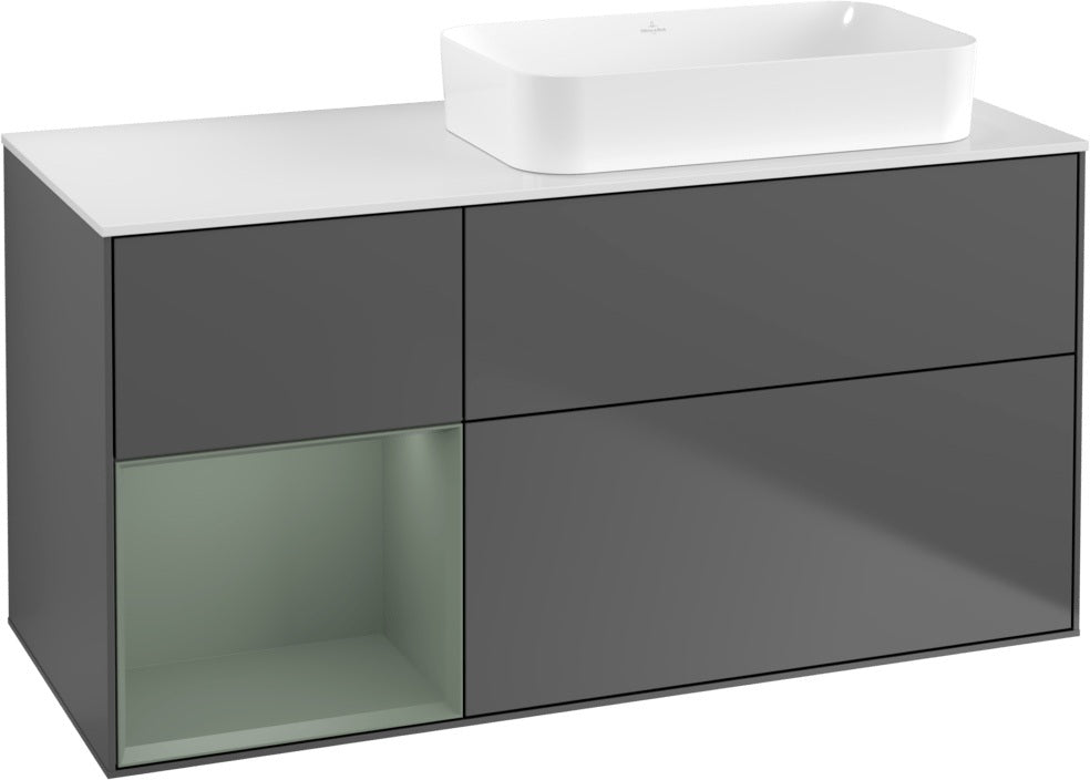 Villeroy & Boch Finion Waschtischunterschrank 1200 mm Glossy White mit Beleuchtung