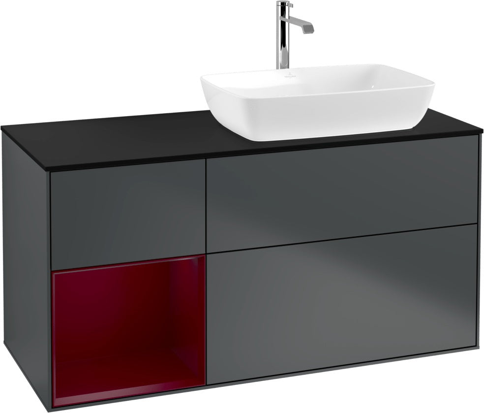 Villeroy & Boch Finion Waschtischunterschrank 1200 mm Glossy White Lacquer mit Beleuchtung
