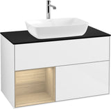 Villeroy & Boch Finion Waschbeckenunterschrank Glossy White mit Beleuchtung, 1000 mm