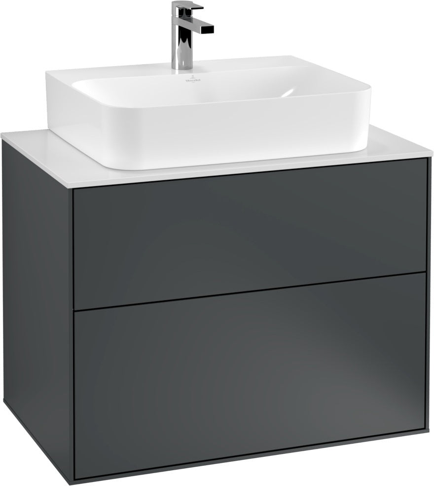 Villeroy & Boch Finion Waschbeckenunterschrank 800 mm Glossy White Lacquer – Wandmontage, 2 Auszüge