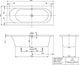 Villeroy & Boch LOOP & FRIENDS Airpool Entry Whirlpoolsystem – 1700 mm, weiß