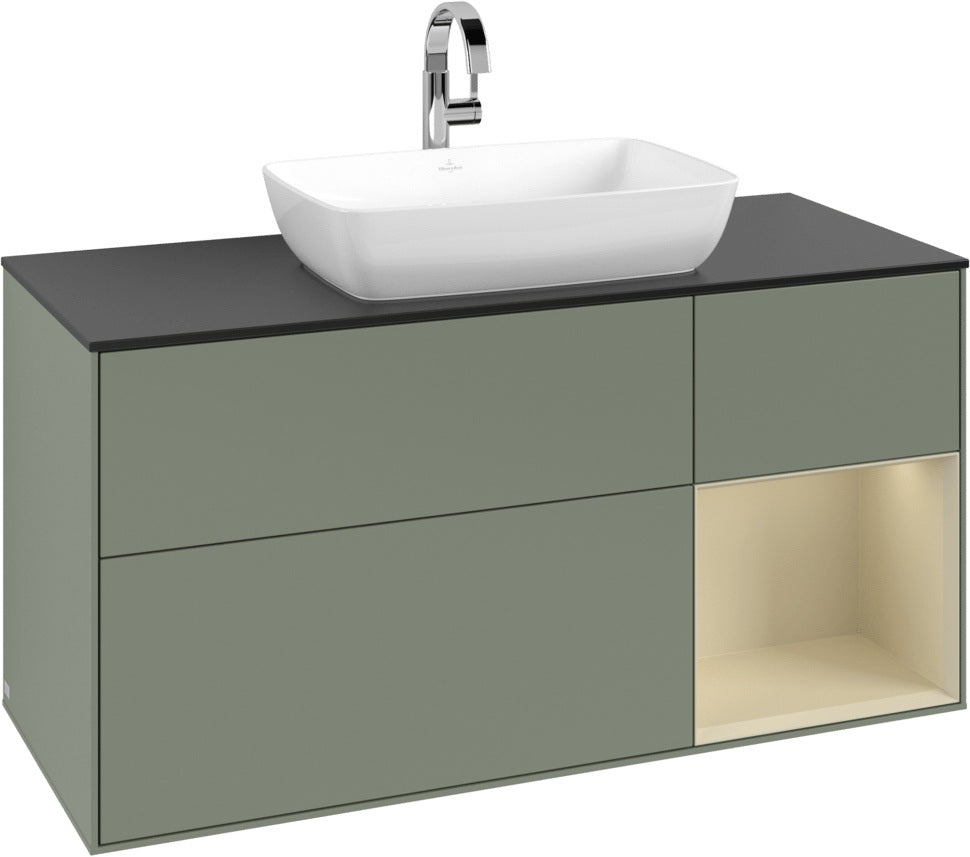 Villeroy & Boch Finion Waschbeckenunterschrank 1200 mm Glossy White Lacquer mit Beleuchtung