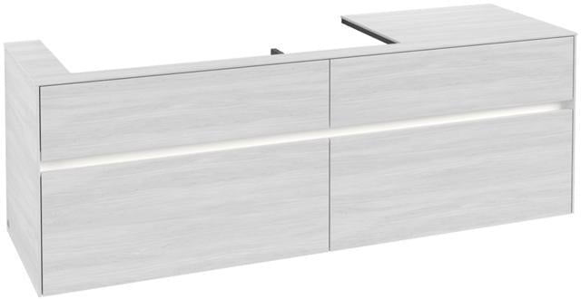 Villeroy & Boch Collaro Waschtischunterschrank 1600 mm mit LED-Beleuchtung und 4 Auszügen in Truffle Grey