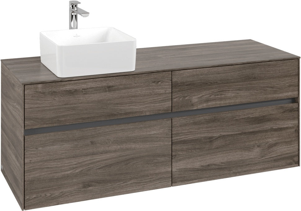 Villeroy & Boch Waschbeckenunterschrank Collaro C046 Stone Oak 1400 mm mit 4 Auszügen