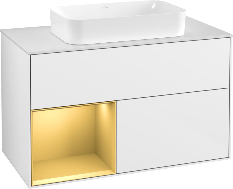 Villeroy & Boch Waschtischunterschrank Finion G241GF Glossy White Lacquer 1000 mm mit Beleuchtung
