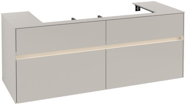 Villeroy & Boch Collaro Waschtischunterschrank 1400 mm mit LED-Beleuchtung, Truffle Grey