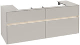 Villeroy & Boch Collaro Waschtischunterschrank 1400 mm mit LED-Beleuchtung, Truffle Grey