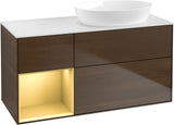 Villeroy & Boch Finion Waschtischunterschrank 1200 mm Glossy White Lacquer mit Beleuchtung