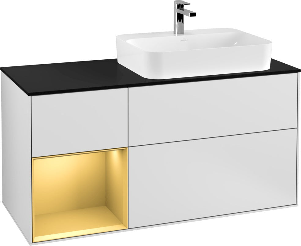 Villeroy & Boch Finion Waschbeckenunterschrank 1200 mm Glossy White Lacquer mit Beleuchtung